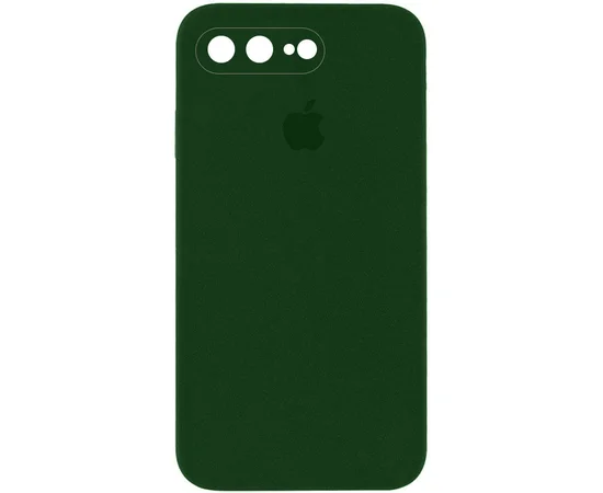 Чехол Silicone Case Square Full Camera Protective (AA) для Apple iPhone 7 plus / 8 plus (5.5") Зеленый / Army green
