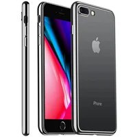 Прозрачный силиконовый чехол с глянцевой окантовкой Full Camera для Apple iPhone 7 plus/8 plus (5.5) Черный