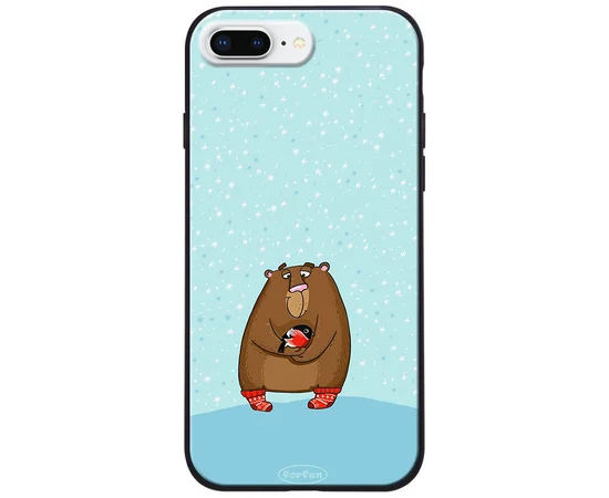 TPU+PC чехол ForFun для Apple iPhone 7 plus / 8 plus (5.5") Медведь и снегирь