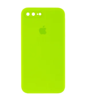 Чехол Silicone Case Square Full Camera Protective (AA) для Apple iPhone 7 plus / 8 plus (5.5") Салатовый / Neon green
