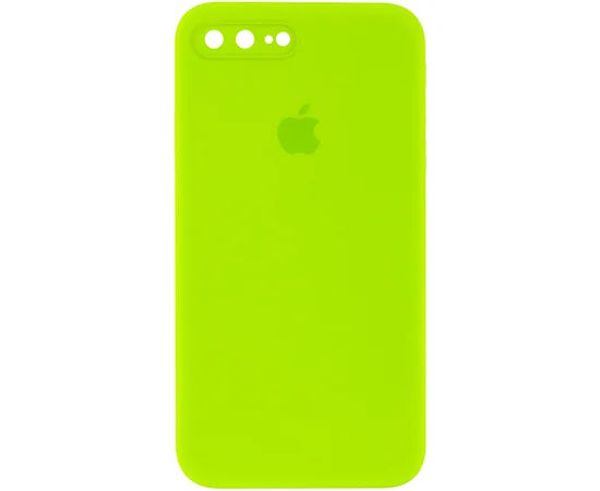 Чохол Silicone Case Square Full Camera Protective (AA) для Apple iPhone 7 plus / 8 plus (5.5 ") Салатовий / Neon green