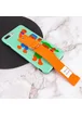 Чехол Funny Holder с цветным ремешком для Apple iPhone 7 plus / 8 plus (5.5") Зеленый / Оранжевый