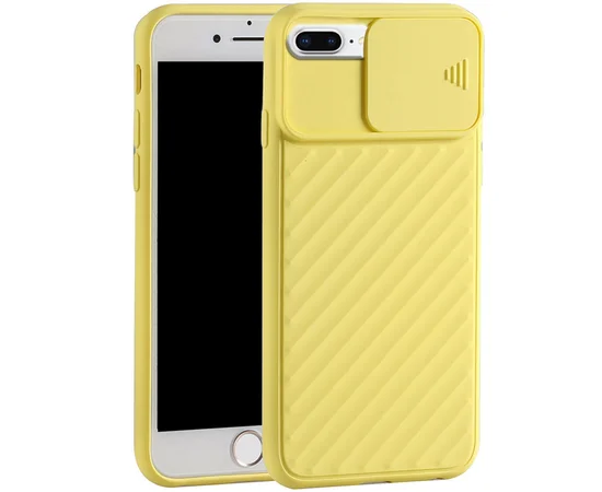 Чехол Camshield TPU со шторкой защищающей камеру для Apple iPhone 6 plus / 7 plus / 8 plus (5.5") Желтый