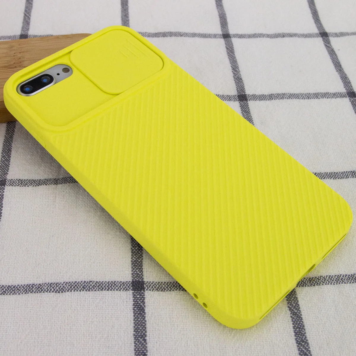 Чехол Camshield Square TPU со шторкой для камеры для Apple iPhone 7 plus / 8 plus (5.5") Желтый