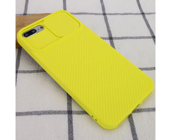 Чехол Camshield Square TPU со шторкой для камеры для Apple iPhone 7 plus / 8 plus (5.5") Желтый