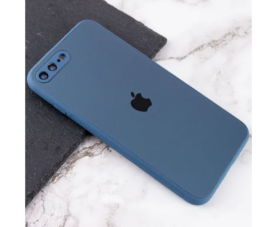 TPU+Glass чехол Matte Candy Full camera для Apple iPhone 7 plus / 8 plus (5.5") Синий