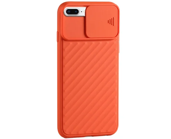 Чехол Camshield TPU со шторкой защищающей камеру для Apple iPhone 6 plus / 7 plus / 8 plus (5.5") Персиковый