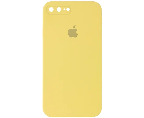 Чехол Silicone Case Square Full Camera Protective (AA) для Apple iPhone 7 plus / 8 plus (5.5") Желтый / Canary Yellow