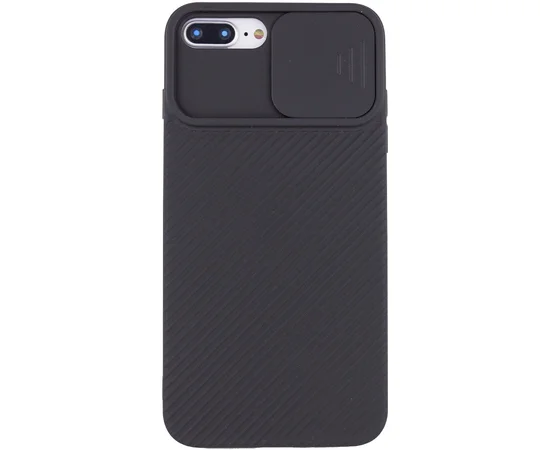 Чехол Camshield Square TPU со шторкой для камеры для Apple iPhone 7 plus / 8 plus (5.5") Черный