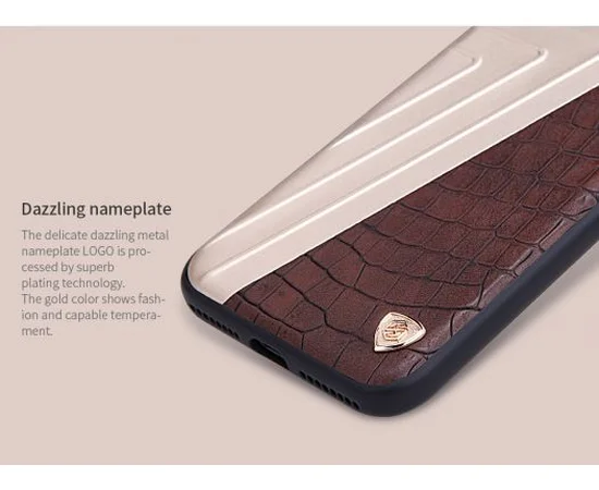 Кожаная накладка Nillkin Hybrid Series для Apple iPhone 7 plus / 8 plus (5.5") Коричневый / Золотой