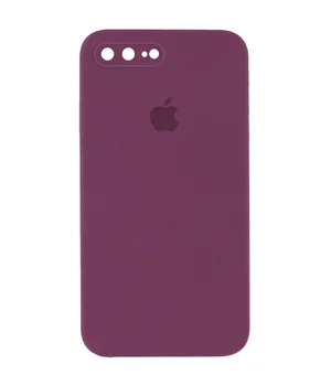 Чехол Silicone Case Square Full Camera Protective (AA) для Apple iPhone 7 plus / 8 plus (5.5") Бордовый / Maroon