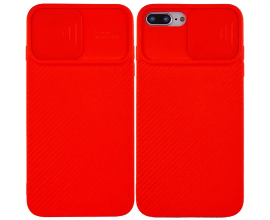 Чехол Camshield Square TPU со шторкой для камеры для Apple iPhone 7 plus / 8 plus (5.5") Красный