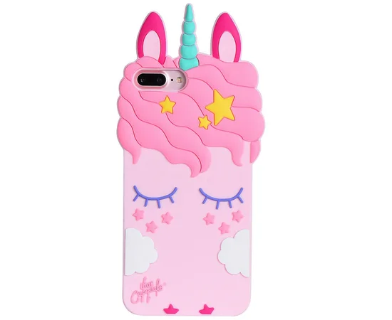 Силиконовая накладка 3D Little Unicorn для Apple iPhone 7 plus / 8 plus (5.5") Розовый