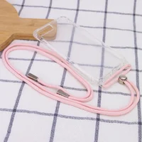 Чехол TPU Crossbody Transparent для Apple iPhone 7 plus / 8 plus (5.5") Пудровый