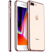 Прозрачный силиконовый чехол с глянцевой окантовкой Full Camera для Apple iPhone 7 plus/8 plus (5.5) Rose Gold