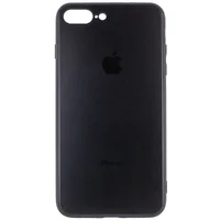 TPU+Glass чехол GLOSSY Logo Full camera для Apple iPhone 7 plus / 8 plus (5.5") Черный