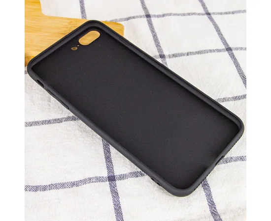 TPU+Glass чехол GLOSSY Logo Full camera для Apple iPhone 7 plus / 8 plus (5.5") Черный