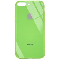 TPU + Glass чохол GLOSSY Logo (opp) для Apple iPhone 7 plus / 8 plus (5.5 ") Салатовий