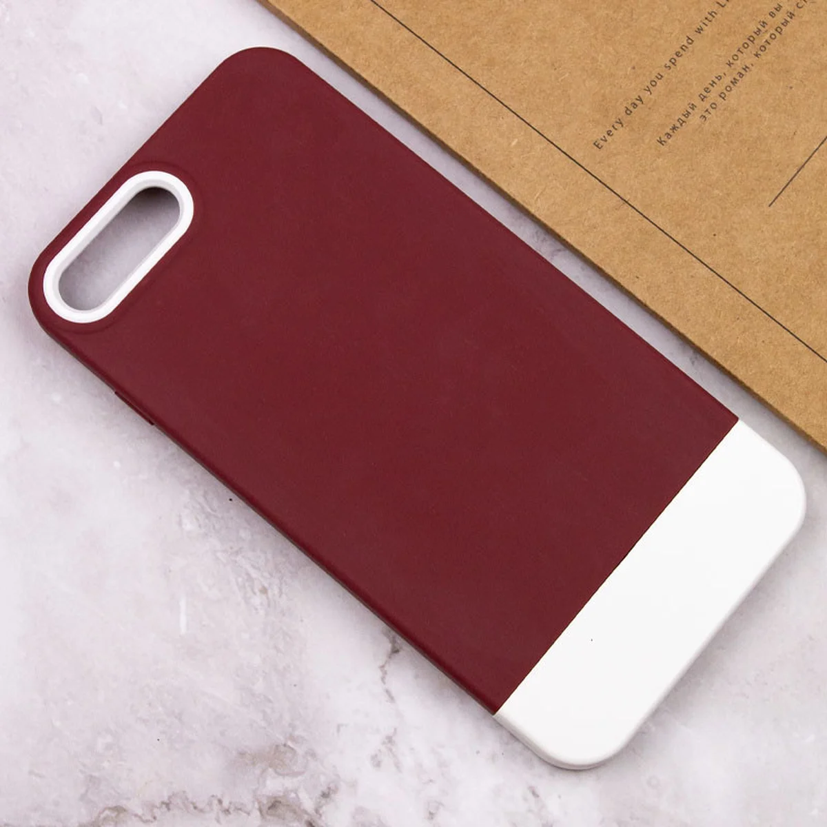 Чехол TPU+PC Bichromatic для Apple iPhone 7 plus / 8 plus (5.5") Wine / White