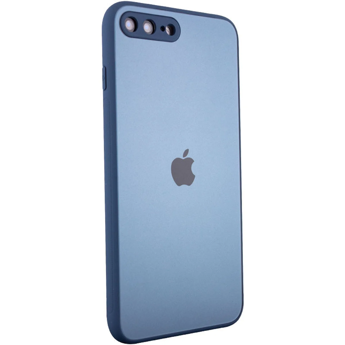 TPU+Glass чехол Matte Candy Full camera для Apple iPhone 7 plus / 8 plus (5.5") Синий