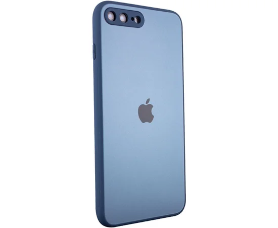 TPU+Glass чехол Matte Candy Full camera для Apple iPhone 7 plus / 8 plus (5.5") Синий