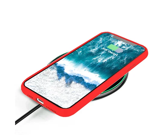 Чехол Silicone case (A) (с закрытым низом) для Apple iPhone 7 plus / 8 plus (5.5") Красный / Red