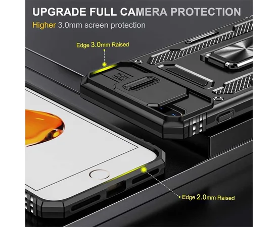 Удароміцний чохол Camshield Army Ring для Apple iPhone 7 plus / 8 plus (5.5") Чорний / Black