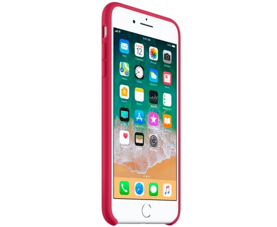 Чехол Silicone case (A) для Apple iPhone 7 plus / 8 plus (5.5") Розовый  / Rose red
