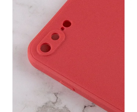 Силиконовый чехол Candy Full Camera для Apple iPhone 7 plus / 8 plus (5.5") Красный / Camellia