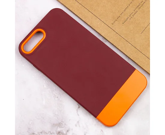 Чехол TPU+PC Bichromatic для Apple iPhone 7 plus / 8 plus (5.5") Brown burgundy / Orange