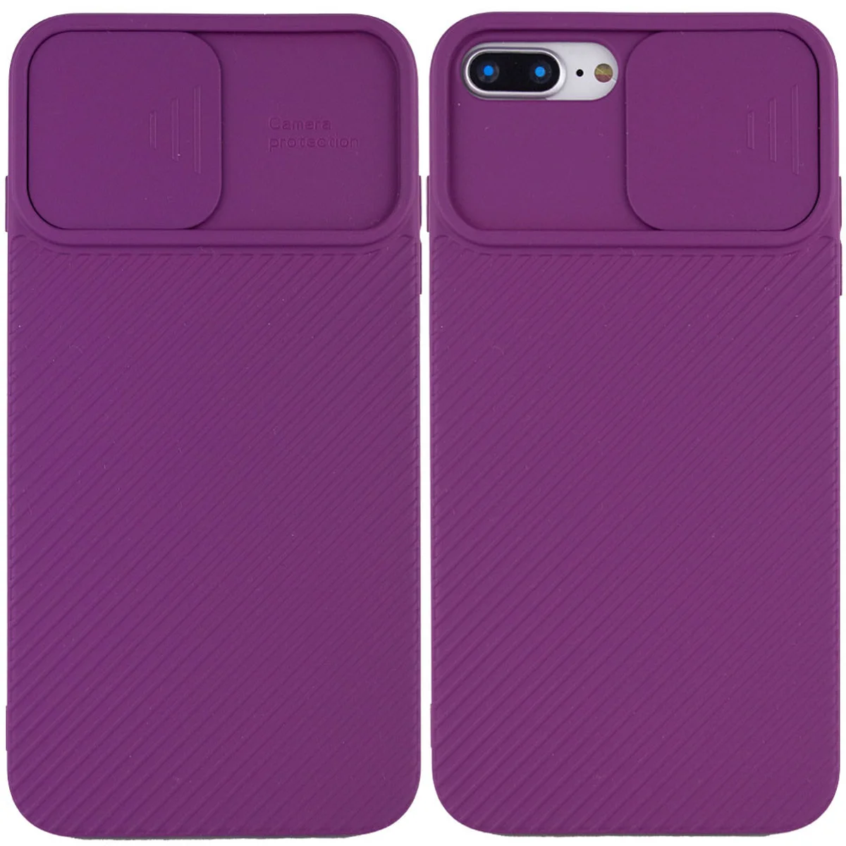 Чехол Camshield Square TPU со шторкой для камеры для Apple iPhone 7 plus / 8 plus (5.5") Фиолетовый