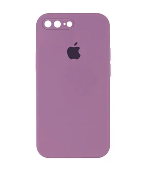 Чехол Silicone Case Square Full Camera Protective (AA) для Apple iPhone 7 plus / 8 plus (5.5") Лиловый / Lilac Pride