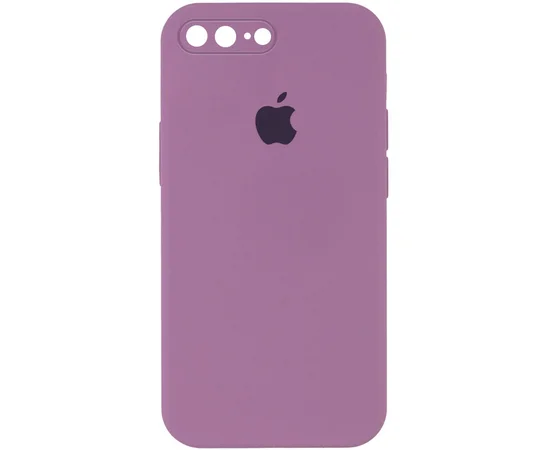 Чехол Silicone Case Square Full Camera Protective (AA) для Apple iPhone 7 plus / 8 plus (5.5") Лиловый / Lilac Pride