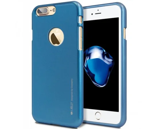 TPU чехол Mercury iJelly Metal series для Apple iPhone 7 plus / 8 plus (5.5") Синий
