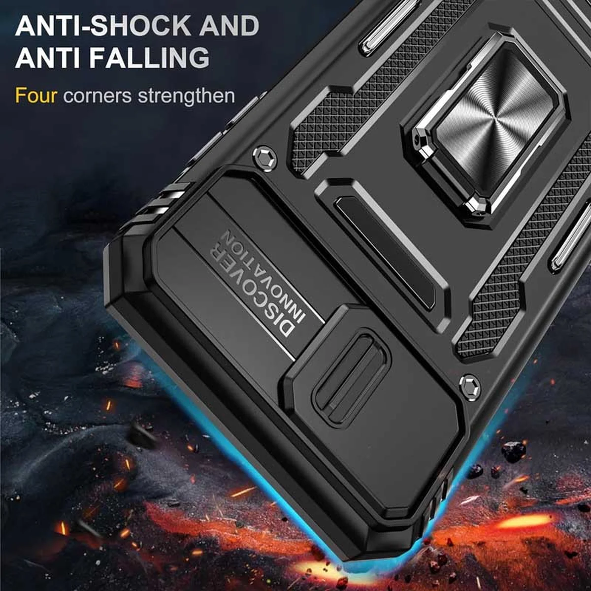 Ударопрочный чехол Camshield Army Ring для Apple iPhone 7 plus / 8 plus (5.5") Черный / Black