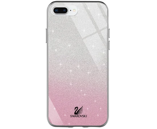 TPU+Glass чехол Swarovski для Apple iPhone 7 plus / 8 plus (5.5") Розовый