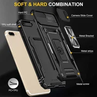 Ударопрочный чехол Camshield Army Ring для Apple iPhone 7 plus / 8 plus (5.5") Черный / Black