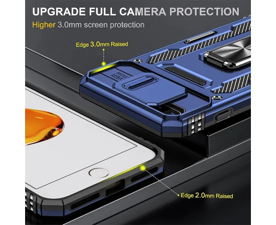Ударопрочный чехол Camshield Army Ring для Apple iPhone 7 plus / 8 plus (5.5") Синий / Navy