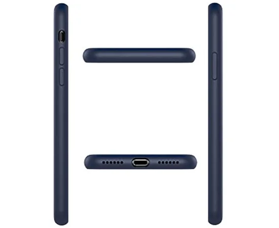 Чехол Silicone case (A) (с закрытым низом) для Apple iPhone 7 plus / 8 plus (5.5") Темный Синий / Midnight Blue