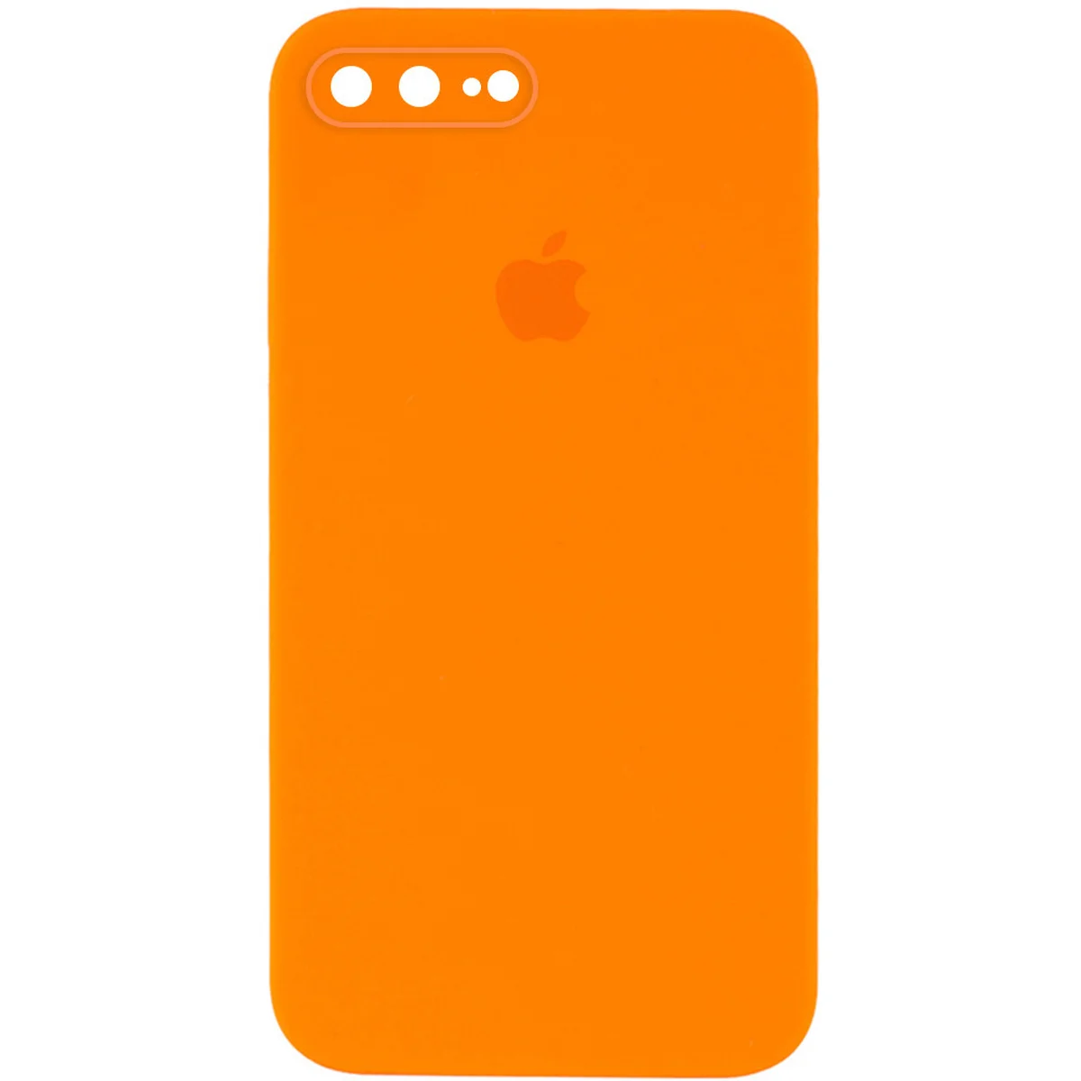Чехол Silicone Case Square Full Camera Protective (AA) для Apple iPhone 7 plus / 8 plus (5.5") Оранжевый / Bright Orange