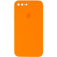 Чехол Silicone Case Square Full Camera Protective (AA) для Apple iPhone 7 plus / 8 plus (5.5") Оранжевый / Bright Orange