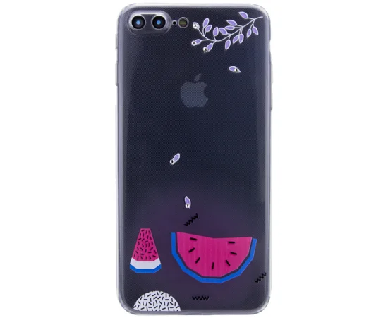 TPU чехол Luxury Diamond full protective для Apple iPhone 7 plus / 8 plus (5.5") Голубой / Арбуз