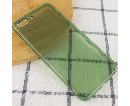 Матовый полупрозрачный TPU чехол с защитой камеры для Apple iPhone 7 plus / 8 plus (5.5") Зеленый / Green