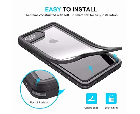 Водонепроницаемый чехол Shellbox для Apple iPhone 6/6s plus / 7 plus / 8 plus (5.5") Черный