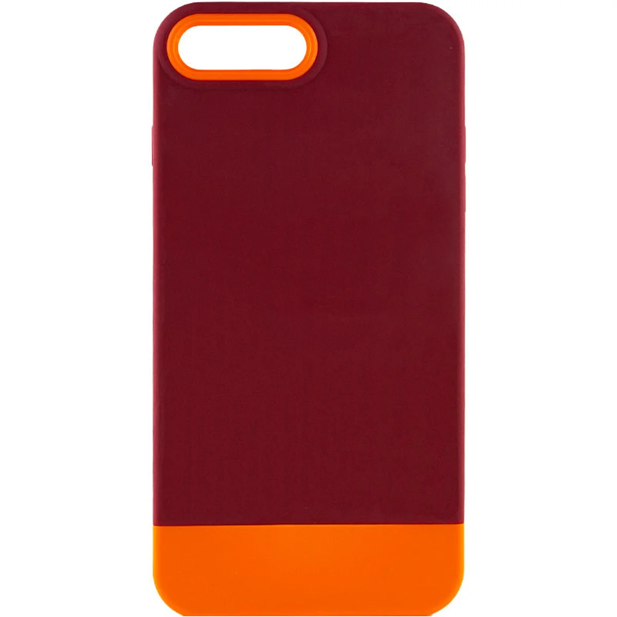 Чехол TPU+PC Bichromatic для Apple iPhone 7 plus / 8 plus (5.5") Brown burgundy / Orange
