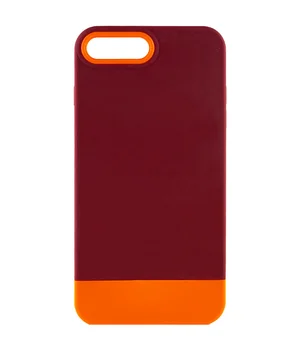 Чехол TPU+PC Bichromatic для Apple iPhone 7 plus / 8 plus (5.5") Brown burgundy / Orange