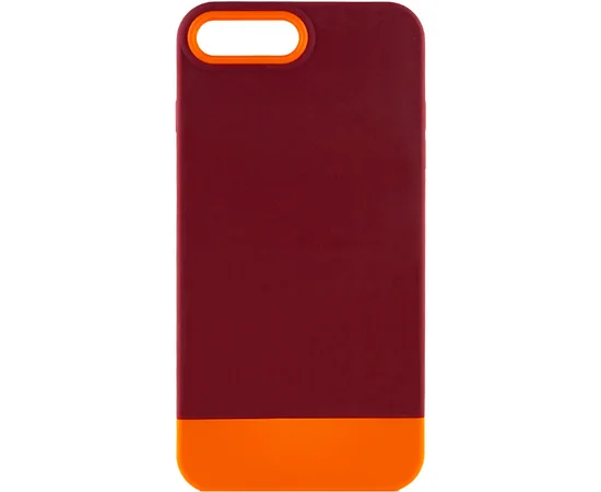 Чехол TPU+PC Bichromatic для Apple iPhone 7 plus / 8 plus (5.5") Brown burgundy / Orange