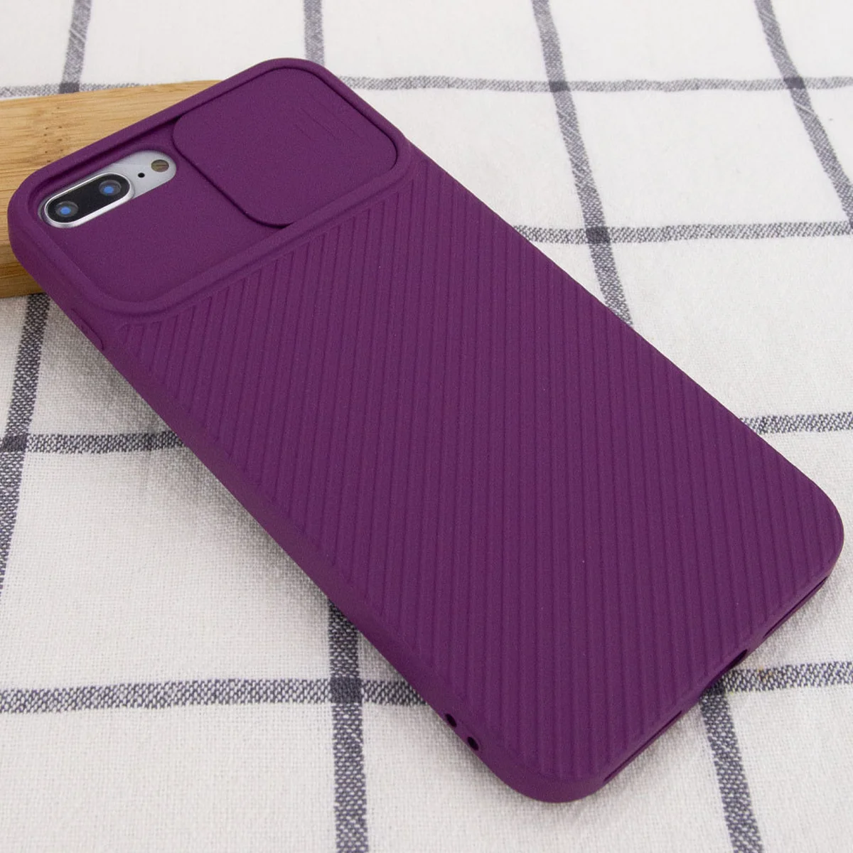 Чехол Camshield Square TPU со шторкой для камеры для Apple iPhone 7 plus / 8 plus (5.5") Фиолетовый
