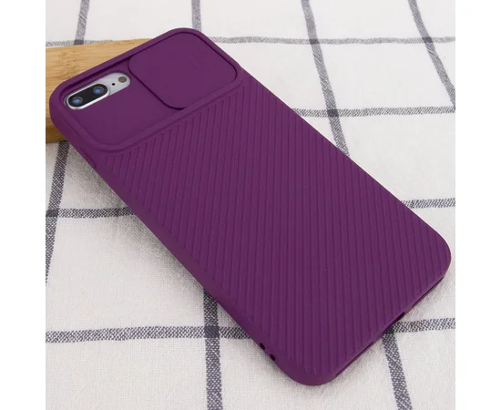 Чехол Camshield Square TPU со шторкой для камеры для Apple iPhone 7 plus / 8 plus (5.5") Фиолетовый