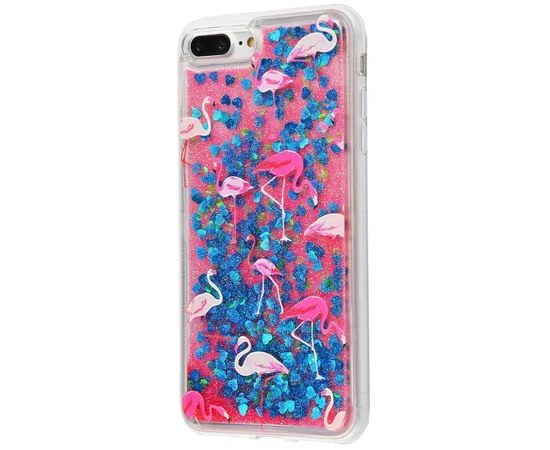 TPU+PC чехол Lovely Stream для Apple iPhone 7 plus / 8 plus (5.5") Фламинго / сердце